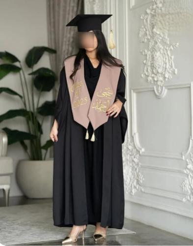 عباية تخرج لون اسود مميزة-متجر فرح