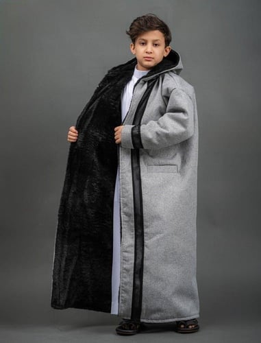 فروة أطفال ملكية لون رمادي-متجر فرح