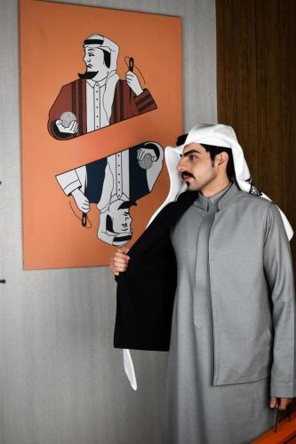 سديري شتوي رصاصي غامق مع أسود دبل فيس-متجر فرح