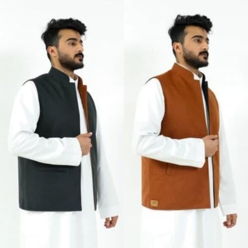 صديريات شتوي دبل فيس وجهين لون أسود مع جملي-متجر ف...