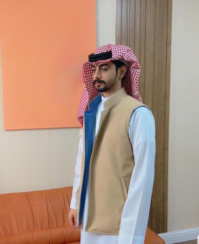 سديري شتوي دبل فيس وجهين لون سماوي مع بيج-متجر فرح