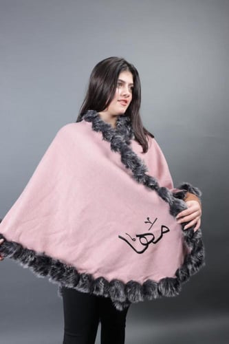 شال شتوي فرو زهري-متجر فرح دفء الشتاء