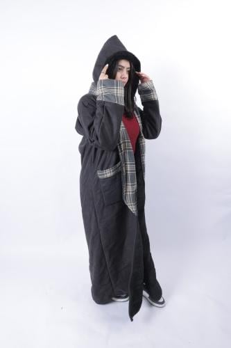 فروه شتوية أسود مبطنة بفرو-متجر فرح