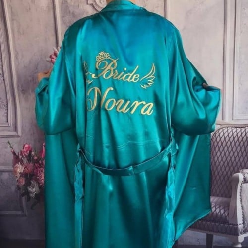 روب عروس بالاسم-تركواز