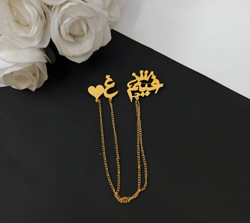 بروش شكل قلب فراشه بالاسم