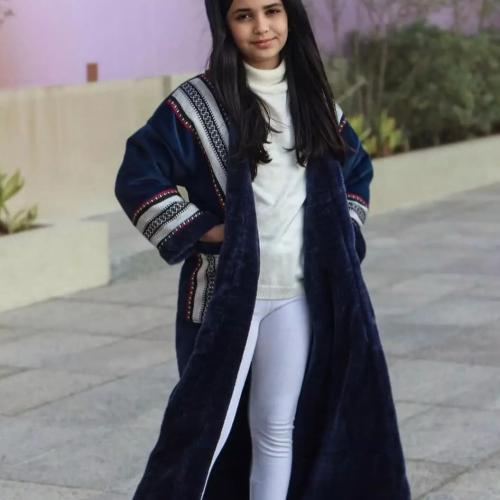 فروة كحلي مبطنة بفراء-متجر فرح