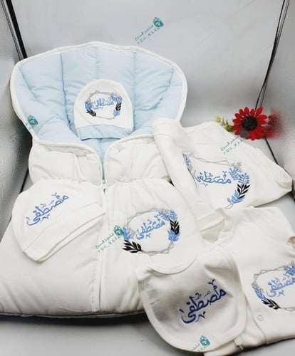 طقم أستقبال مواليد 8قطع-متجر فرح