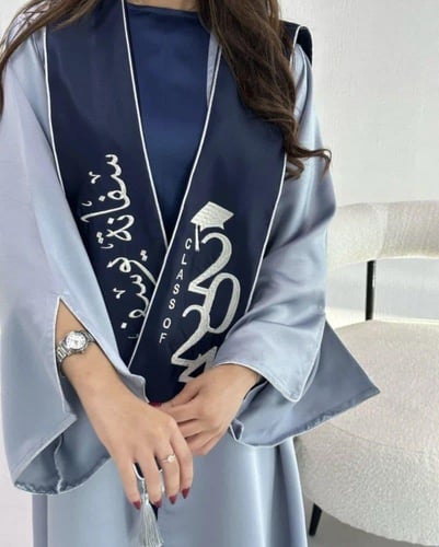 عبايات تخرج سماوي مع كحلي-متحر فرح