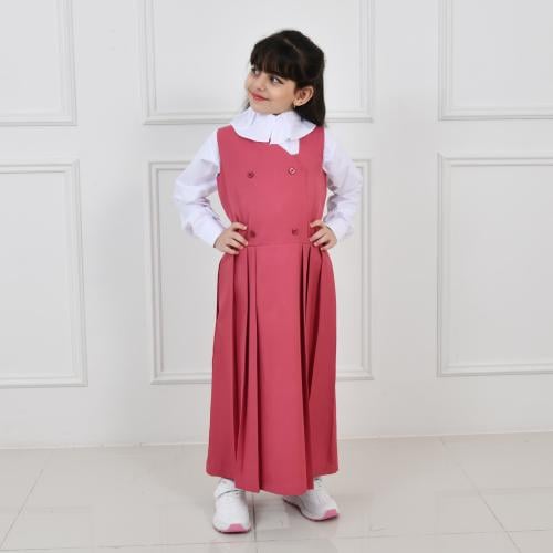 مريول وردي أبتدائي بقصة رسمية