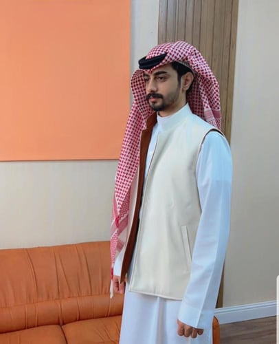 سديري شتوي دبل فيس وجهين لون أبيض مع جملي-متجر فرح