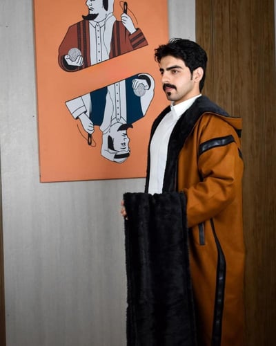 فروه كلاسيكية جملي مبطنة بفرو ناعم-متجر فرح