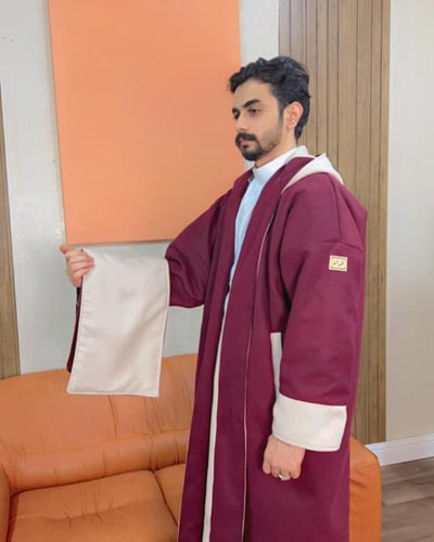 فروات شتوية رجالي تو فيس عنابي مع سكري-متجر فرح