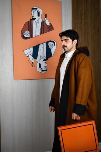 فروه شتوية لون أسود مع بني-متجر فرح