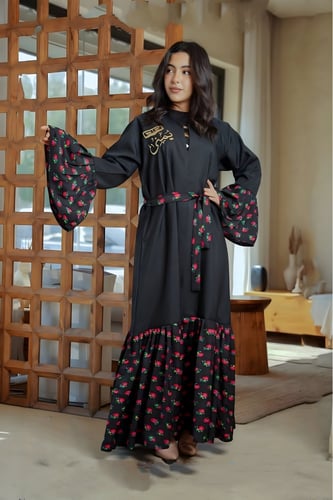 جلابيات رمضان نسائية شالكي اسود-متجر فرح