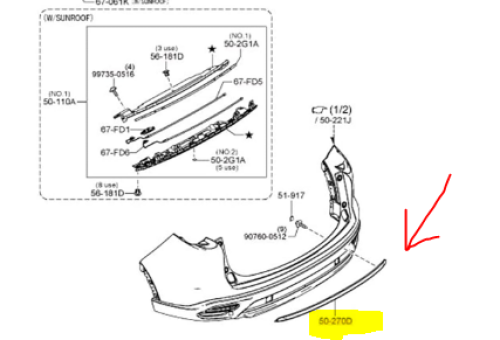 زيق خلفي cx9-2017-2024