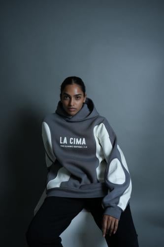 La Cima Grey And Off White Hoodie
