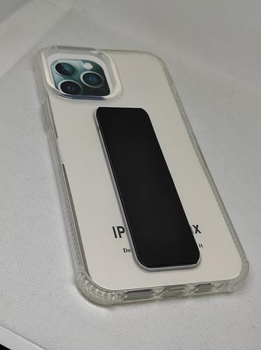 غطاء جوال شفاف من السيليكون مع مسكة عريضة وستاند أ...