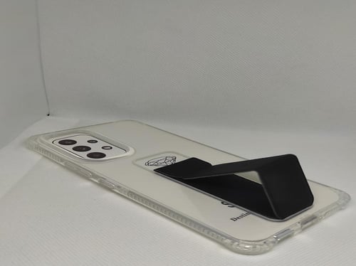 غطاء جوال شفاف من السيليكون مع مسكة عريضة وستاند أ...