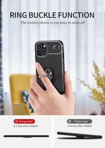 غطاء جوال من السيليكون الناعم مضاد للصدمات مع خاتم...