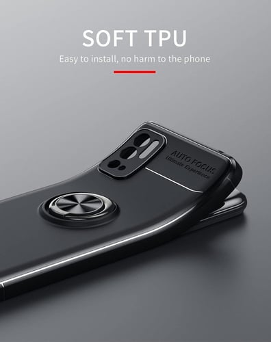 غطاء جوال من السيليكون الناعم مضاد للصدمات مع خاتم...