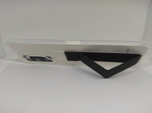 غطاء جوال شفاف من السيليكون مع مسكة عريضة وستاند أ...