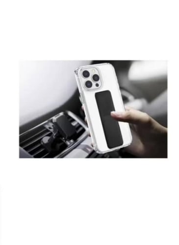 غطاء جوال شفاف من السيليكون مع مسكة عريضة وستاند أ...