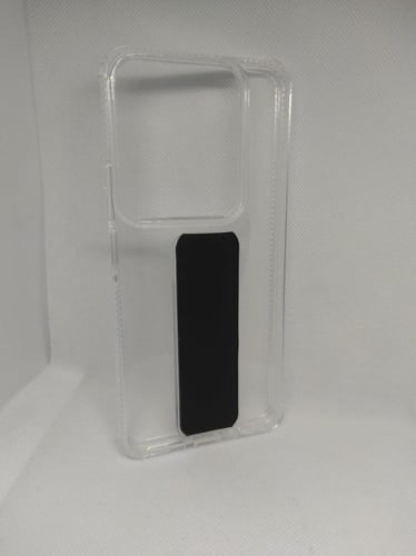 غطاء جوال شفاف من السيليكون مع مسكة عريضة وستاند أ...