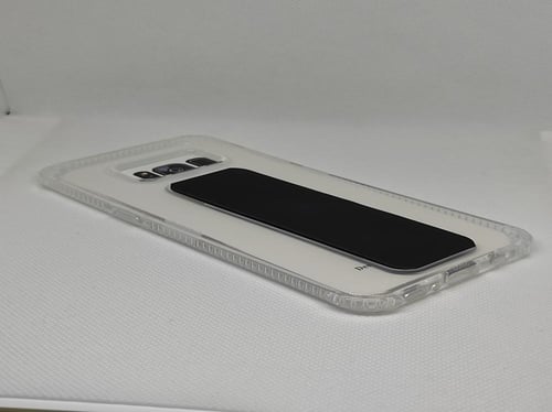 غطاء جوال شفاف من السيليكون مع مسكة عريضة وستاند أ...