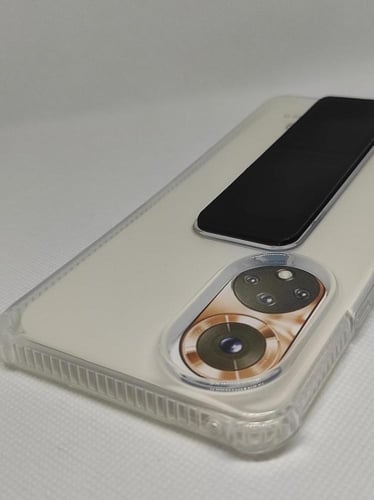 غطاء جوال شفاف من السيليكون مع مسكة عريضة وستاند أ...