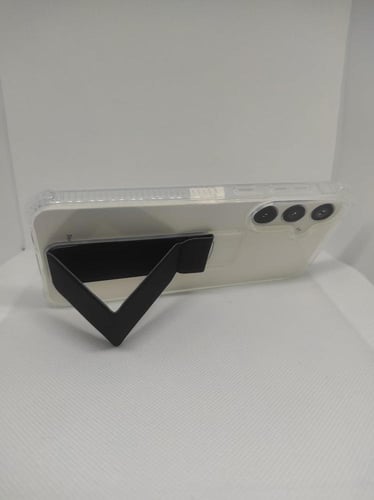 غطاء جوال شفاف من السيليكون مع مسكة عريضة وستاند أ...