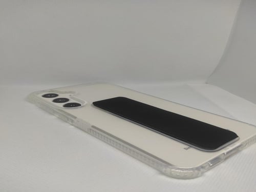 غطاء جوال شفاف من السيليكون مع مسكة عريضة وستاند أ...