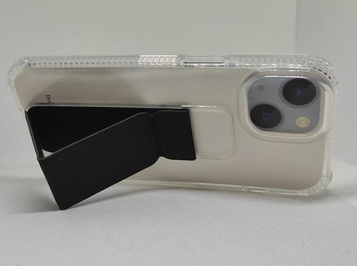 غطاء جوال شفاف من السيليكون مع مسكة عريضة وستاند أ...