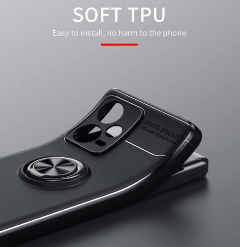 غطاء جوال من السيليكون الناعم مضاد للصدمات مع خاتم...