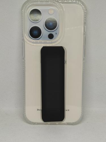 غطاء جوال شفاف من السيليكون مع مسكة عريضة وستاند أ...