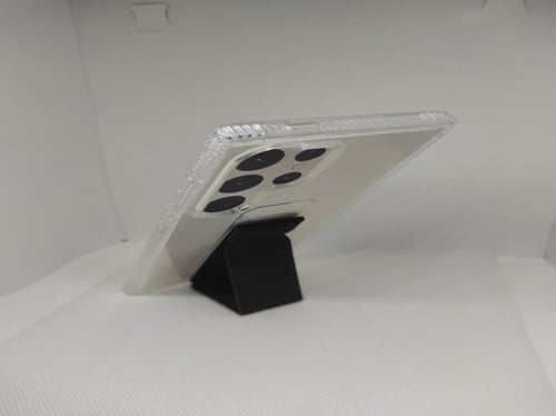 غطاء جوال شفاف من السيليكون مع مسكة عريضة وستاند أ...