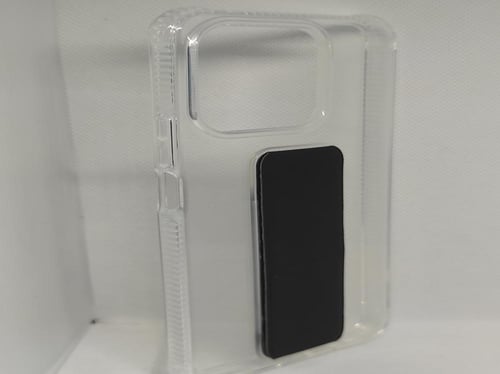 غطاء جوال شفاف من السيليكون مع مسكة عريضة وستاند أ...