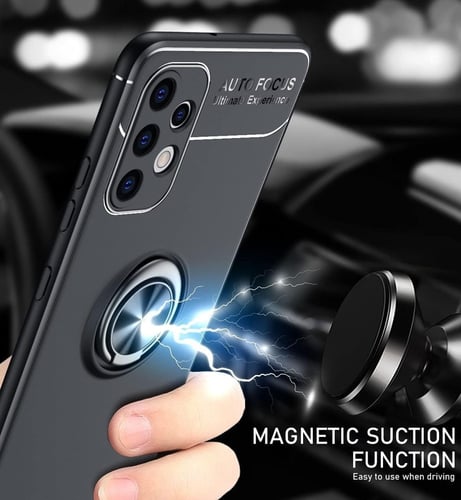 غطاء جوال من السيليكون الناعم مضاد للصدمات مع خاتم...