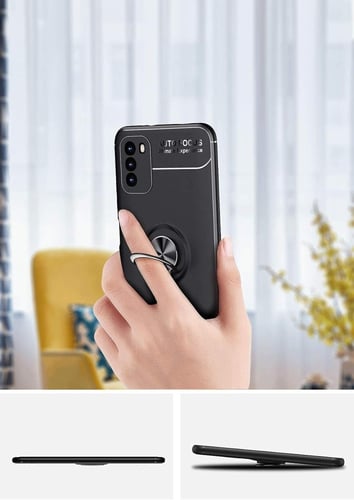 غطاء جوال من السيليكون الناعم مضاد للصدمات مع خاتم...