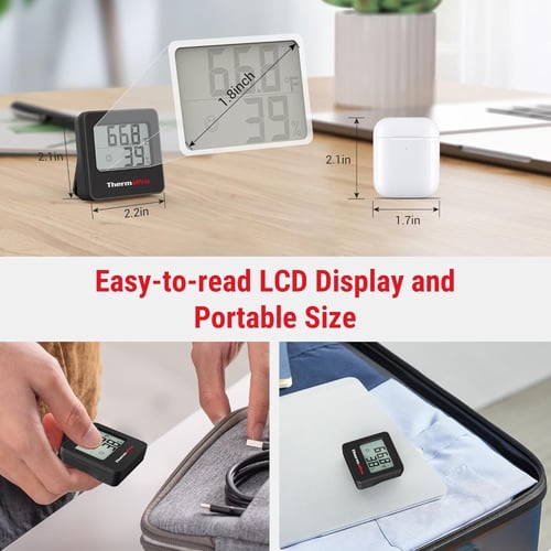 مقياس حرارة داخلي للمنزل لقياس درجة الحرارة والرطو...