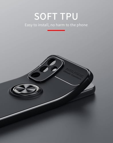 غطاء جوال من السيليكون الناعم مضاد للصدمات مع خاتم...