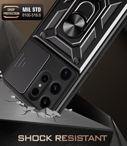 غطاء جوال مدرع مع حلقة مغناطيسية و غطاء كاميرا لها...