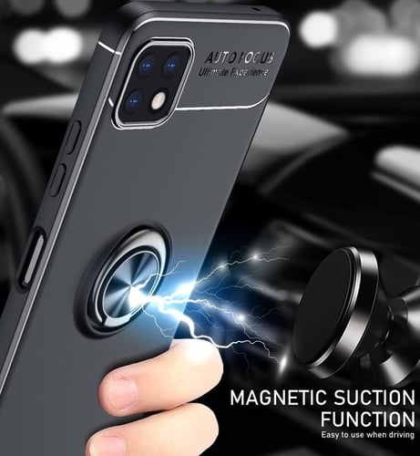 غطاء جوال من السيليكون الناعم مضاد للصدمات مع خاتم...