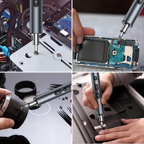 مفك الكتروني مغناطيسي دقيق 28 في 1 قابل لإعادة الش...