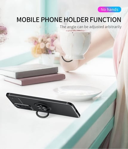 غطاء جوال من السيليكون الناعم مضاد للصدمات مع خاتم...