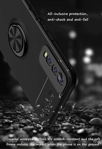 غطاء جوال من السيليكون الناعم مضاد للصدمات مع خاتم...