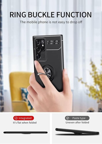 غطاء جوال من السيليكون الناعم مضاد للصدمات مع خاتم...