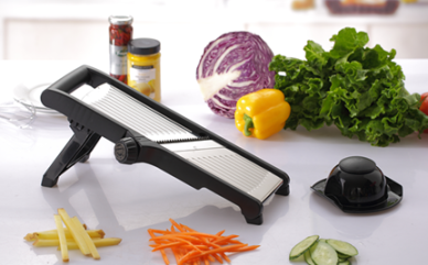 قطاعة خضار ماندولين بسماكة قابلة للتعديل مع زوج قف...