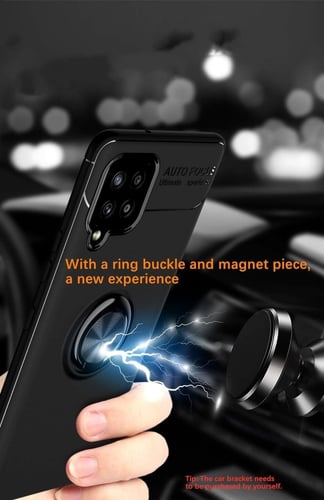 غطاء جوال من السيليكون الناعم مضاد للصدمات مع خاتم...