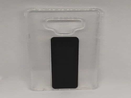 غطاء جوال شفاف من السيليكون مع مسكة عريضة وستاند أ...