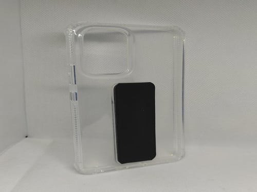 غطاء جوال شفاف من السيليكون مع مسكة عريضة وستاند أ...